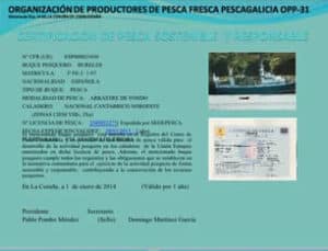 Certificado Pesca Sostenible del Buque Burelés